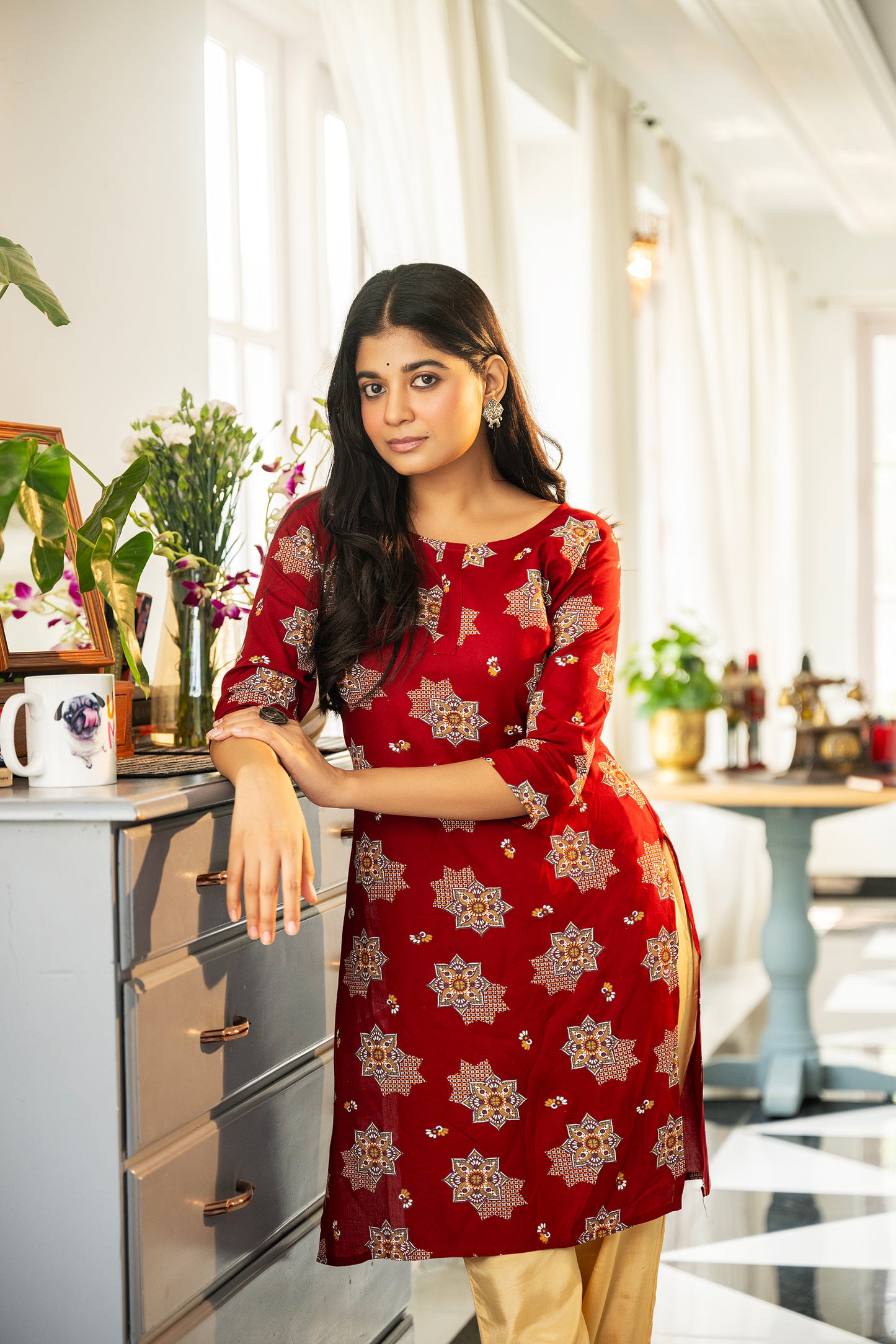 Crimson Elegance Kurti