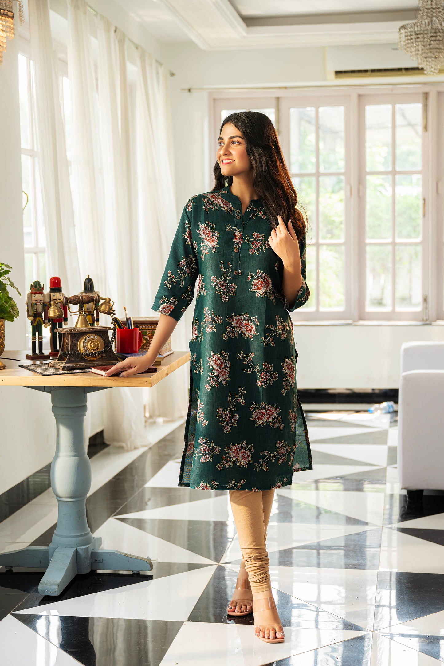 Emerald Bloom Kurti
