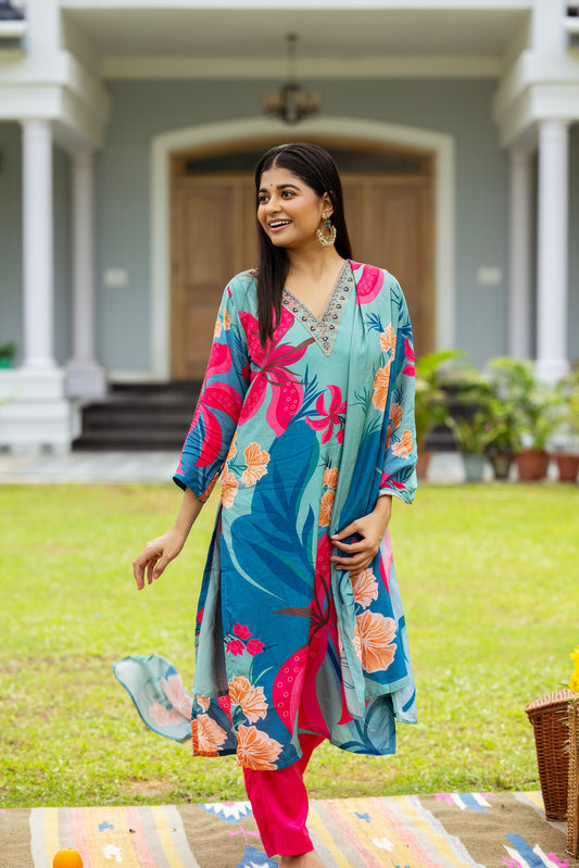 Tropical Bloom Kurta Set