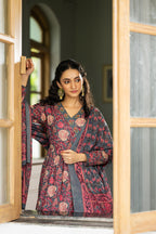 Midnight Bloom Anarkali Set