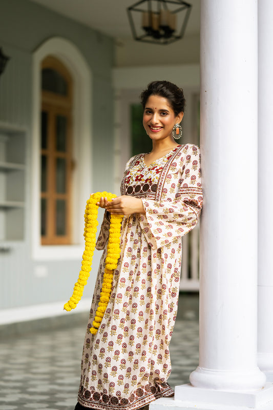 Vintage Bloom Anarkali Kurta