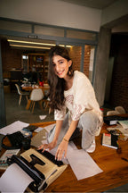 The Fiora Ecru Artisan-Motif Kurta