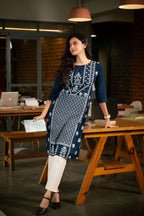 The Vespera Midnight Blue Heritage Kurta