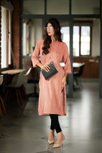 The Solara Coral Stripe Kurta